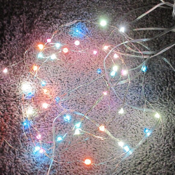 Faux Gemstone String Fairy Lights Multicolor Gem Party Lights Gold tone wire - Picture 14 of 14